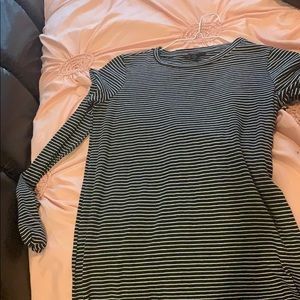 Black/white striped dress